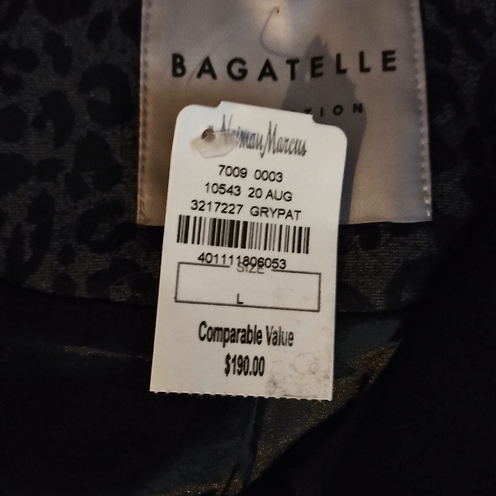 NWT Beautiful Bagatelle Women's Leopard Print Moto Jacket - Black and Gray - Picture 9 of 12
